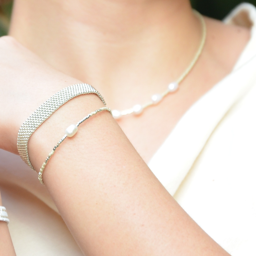 PULSERA PEARL PLATA